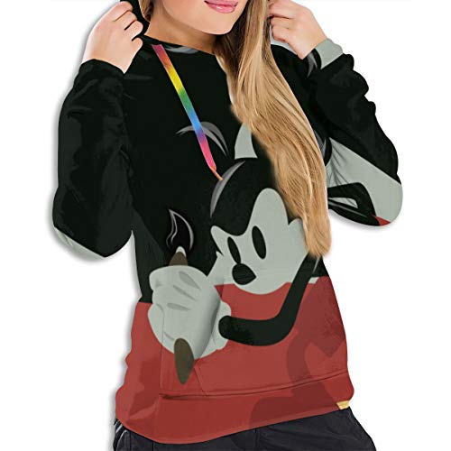 Sudadera con capucha para mujer, diseño de Mickey Mouse Negro Negro ( Medium