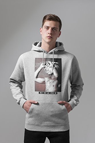 Sudadera MISTER TEE O.G.C.J.M para hombres y adolescentes, sudadera con capucha y diseño 2Pac (Sudadera Tupac con capucha y bolsillo a la altura del estómago), color gris, hombre, MT362, gris, extra-large