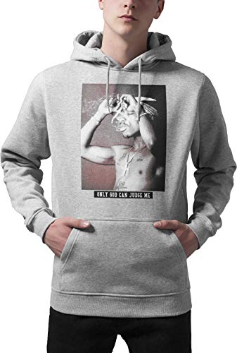 Sudadera MISTER TEE O.G.C.J.M para hombres y adolescentes, sudadera con capucha y diseño 2Pac (Sudadera Tupac con capucha y bolsillo a la altura del estómago), color gris, hombre, MT362, gris, extra-large