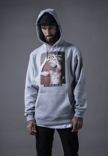 Sudadera MISTER TEE O.G.C.J.M para hombres y adolescentes, sudadera con capucha y diseño 2Pac (Sudadera Tupac con capucha y bolsillo a la altura del estómago), color gris, hombre, MT362, gris, extra-large