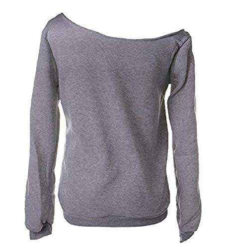 Sudadera Mujer Malla Labios Beso Boca Mujer niña Color Gris Escote Barco Manga Larga Sexy - Talla XL