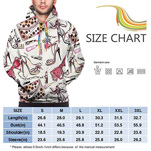 Sudaderas con Capucha para Hombre, Sudadera, Zapatos Femeninos, Accesorio de Perfume lipstic, artículos Imagen de patrón de Belleza, impresión en 3D, Camisetas Casuales de Manga Larga