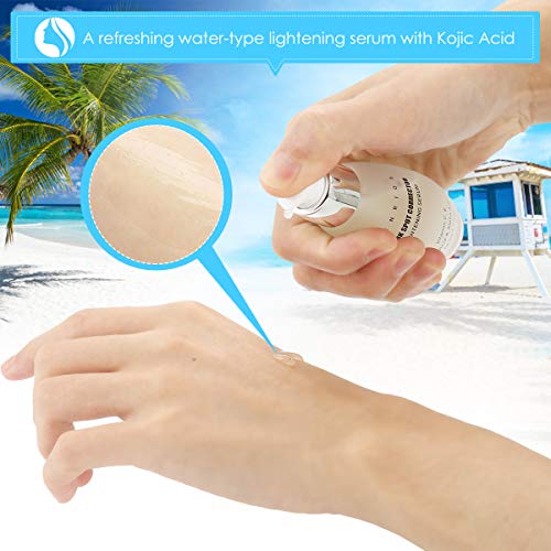 Suero aclarante, corrector de manchas oscuras Suero aclarante para rostro y cuerpo con ácido kójico, alfa arbutina, vitamina C, E, extracto natural contra el envejecimiento 50 ml