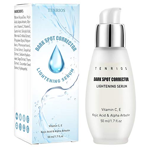 Suero aclarante, corrector de manchas oscuras Suero aclarante para rostro y cuerpo con ácido kójico, alfa arbutina, vitamina C, E, extracto natural contra el envejecimiento 50 ml