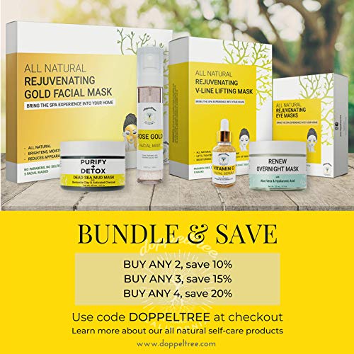 Suero facial de vitamina C orgánica con copos de oro de 24 quilates, ácido hialurónico, vitamina E - Tratamiento de cicatrices de acné, corrector de manchas oscuras, antienvejecimiento e iluminado