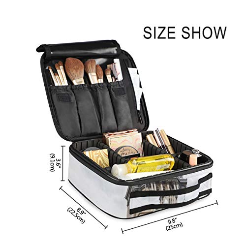 SUGARHE Edificio histórico del Capitolio Americano Gobernador de Springfield Política,Neceser Maquillaje,Bolsa Cosméticos Organizador Brochas Maquillaje Estuches Portátil