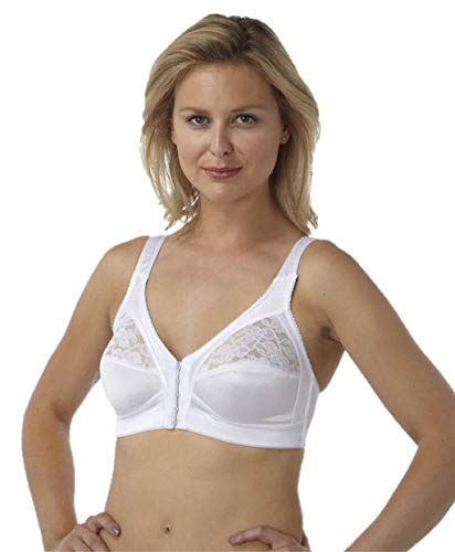 Sujetador de copa blanda, cierre frontal, tallas 90, 95, 100, 105, 110, 115, 120, 125, copas B, C, D, E, F Blanco blanco