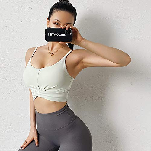 Sujetador Deportivo Mujer Sujetador Deportivo con Correa para El Hombro Fino De Último Estilo, Sujetador Deportivo Sexi con Pliegues A Prueba De Golpes, Sujetador De Yoga para Correr, Sujetador D