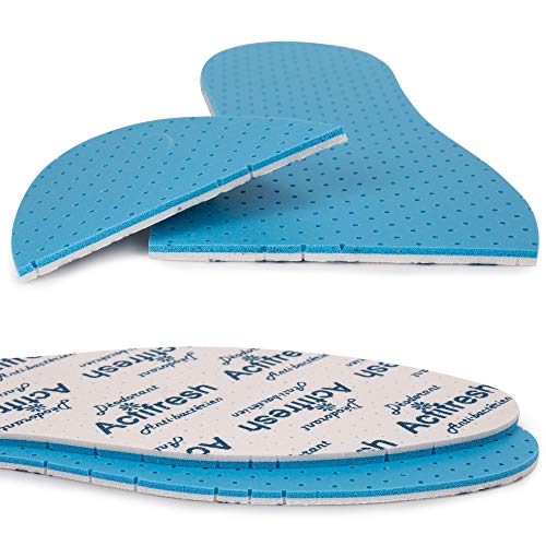 SULPO - 4 pares de plantillas antisudor Actifresh, plantillas antibacterianas para pies frescos, plantillas para zapatos de trabajo, anti-sudor, suelas, desinfección de zapatos