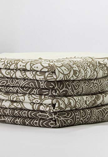 SUMGAR Fundas de cojín Mandala de café beige Fundas de cojín de boho marrón indio Fundas de almohada decorativas de bohemio para sala de estar Sofá cama Coche 45x45cm Paquete de 4