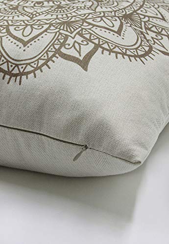 SUMGAR Fundas de cojín Mandala de café beige Fundas de cojín de boho marrón indio Fundas de almohada decorativas de bohemio para sala de estar Sofá cama Coche 45x45cm Paquete de 4