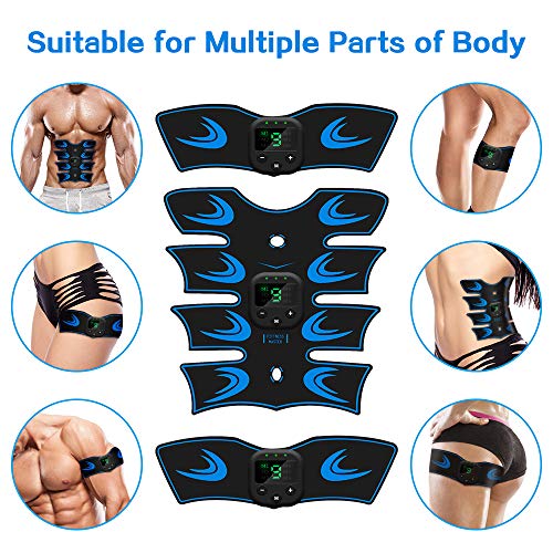 sumgott EMS Electroestimulador Muscular Abdominales, USB Recargable EMS Estimulador Muscular Abdominales para Abdomen/Cintura/Pierna/Brazo