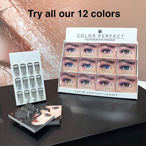 SUMITA Color Perfect (avellana), Lentes de contacto de color, lentes de contacto mensuales, suaves, vida útil de 1 mes, proteja sus ojos de los rayos UV, sin receta, hecho en Corea, diseño italiano