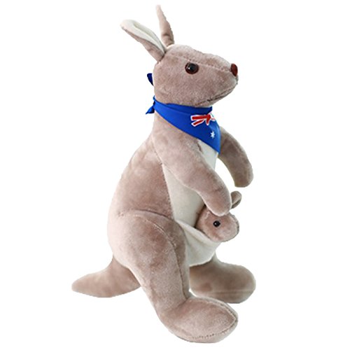 Summerwindy Canguro Dulce de Peluche Juguetes de Peluche de Felpa Suave para Bebes ninos (Azul)