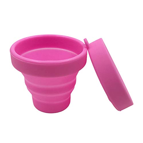 Summerwindy Copa Menstrual Vaginal y Vaso Esterilizador Vasos Esterilizantes Plegables Flexible para Limpiar Taza Plegable de Camping Reciclable para Mujer (Rosa)