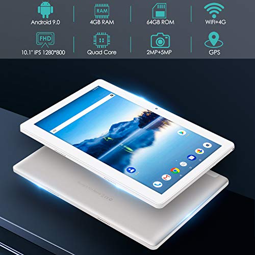 SUMTAB 4G LTE Tablet 10 Pulgadas con Teclado,Android 9.0 Tableta,4 GB de RAM y 64 GB de Memoria,Quad-Core,WiFi,IPS 1280*800 Display,GPS,Bluetooth,OTG
