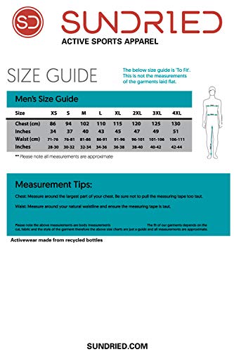 Sundried Camiseta de Entrenamiento para Hombres Ropa para Entrenamiento Deportivo (Large)