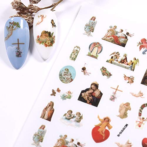 SUNHAON 3 uds Autoadhesivo patrón de Flor de ángel, calcomanías de uñas 3D, decoración de uñas, Accesorios de Verano para manicura