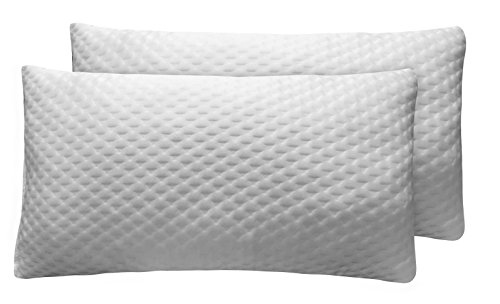 Sunlay - Pack de 2 almohadas viscoelásticas de copos con funda de diseño texturado, 35x90cm (Todas las medidas)