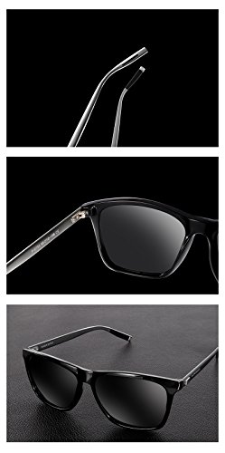 Sunmeet Gafas de sol Hombre Polarizadas Clásico Retro Gafas de sol para Hombre UV400 Protection S1001(Negro/Pistola)