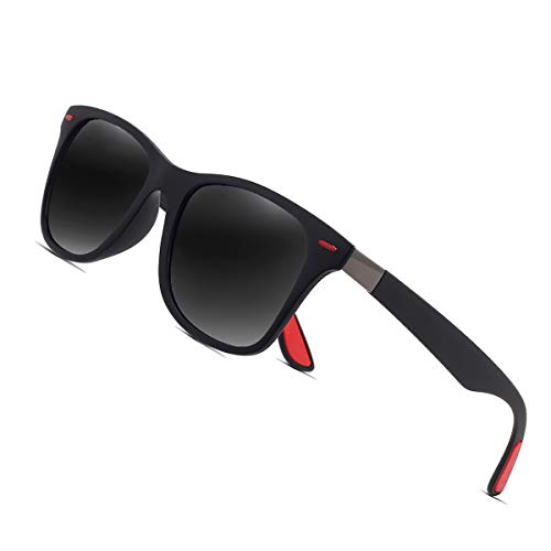 Sunmeet Gafas de Sol Polarizadas Hombre Mujere para Conducir Deportes100% Protección UV400 Gafas para Conducción(Negro/Negro)