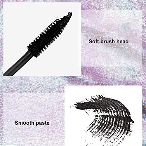 Sunnyushine - Máscara de pestañas 4D, impermeable, gruesa y alargadora natural que dura todo el día