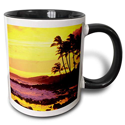 Sunset Poipu Kauai Hawaii US12 DPB0453 Taza de dos tonos Douglas Peebles 11 oz Negro/Blanco