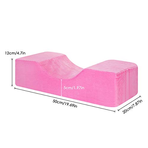 SunshineFace Almohada de extensión de pestañas, Almohada de Curva ergonómica en Forma de U, Injerto de Maquillaje Almohada de pestañas Curva de Soporte de Cuello para Salón Hogar (Rosa)