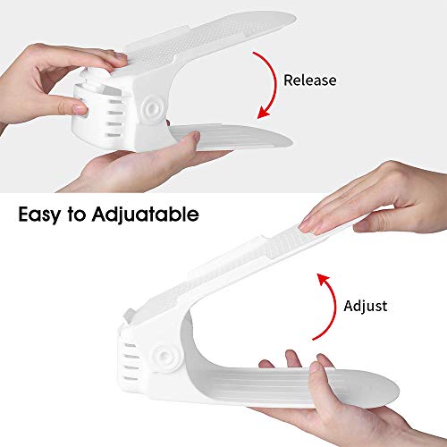 sunvito Set de 10pcs de Organizadores Ajustables de Zapatos con Ranuras Soportes de Calzado Apilador para Zapatos Ahorro de Espacio