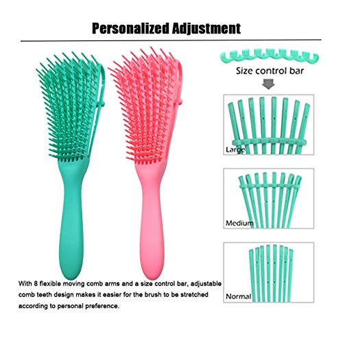 Sunwuun Cepillo desenredante, 2Pack Detangler Brush, cepillo desenredante para cabello natural negro, cepillo para el cabello