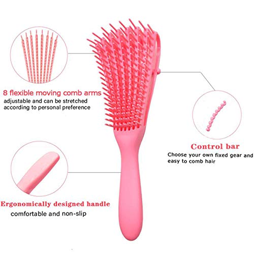 Sunwuun Cepillo desenredante, 2Pack Detangler Brush, cepillo desenredante para cabello natural negro, cepillo para el cabello