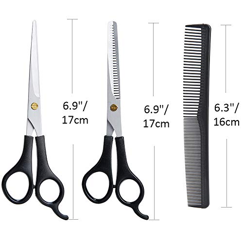 Sunwuun Tijeras Peluqueria Kit Tijeras de peluquería Set Profesional 3PC Tijeras de Pelo Tijeras de Corte Salon Barber Hair Cutting Thinning Set de peluquería Herramienta de Peinado