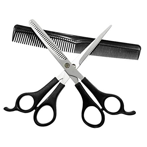 Sunwuun Tijeras Peluqueria Kit Tijeras de peluquería Set Profesional 3PC Tijeras de Pelo Tijeras de Corte Salon Barber Hair Cutting Thinning Set de peluquería Herramienta de Peinado