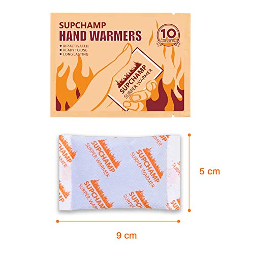 Supchamp Calentadores de Manos, 10 PCS Calentadores Desechables de Bolsillo para Manos, hasta 10 Horas de Calor, Almohadillas de Calor de Manos, para Actividades al Aire Libre en Invierno