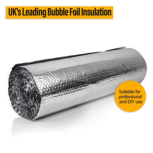 SuperFOIL SFBA MP - Aislamiento térmico de burbujas (60 cm x 5 m/10 m), doble capa reflectante de calor, polimultilámina para uso en techos, paredes, suelos para mejorar la eficiencia