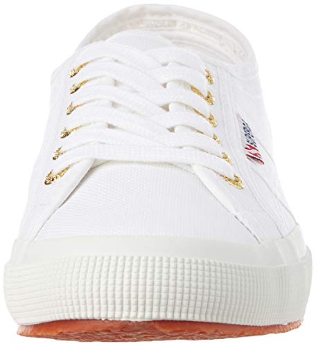 Superga 2750 Cotu Classic, Zapatillas Unisex Adulto, Blanco (White/Gold A15), 37.5 EU