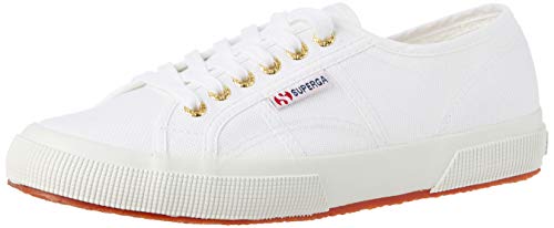 Superga 2750 Cotu Classic, Zapatillas Unisex Adulto, Blanco (White/Gold A15), 37.5 EU