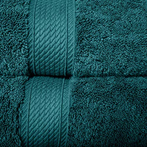 Superior 900GSM TL Juego de Toallas de baño de algodón Egipcio de 900 g, Color Verde Azulado, 100% Peinado, 2PC Bath Towel
