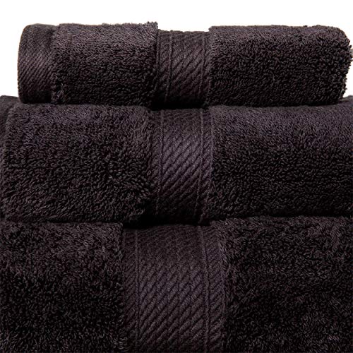 Superior - Juego de Toallas de algodón de 900 g/m2, Color Negro, 3 Piezas