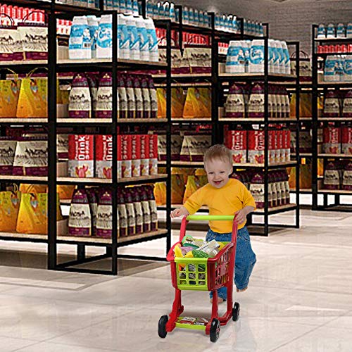 Supermercado de Juguetes Carrito de la Compra Infantil con Frutas y Verduras Alimentos Juguete de Cocina Juego de rol Juguetes Educativos Niños Niñas 3 4 5 Años