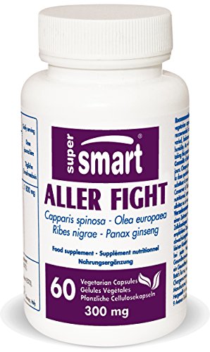 Supersmart MrSmart - Alergias, Aller Fight está clínicamente probado para ser eficaz contra las reacciones alérgicas. 300 mg, 60 cápsulas