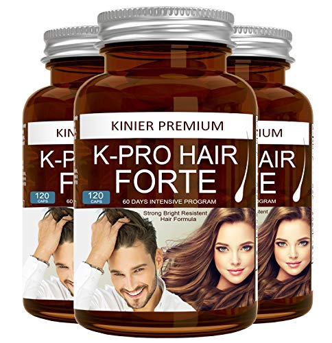 SUPLEMENTO CAPILAR para el Crecimiento y Fortalecimiento del Pelo K-PRO HAIR FORTE - 120 Cápsulas (2 meses) - Metiotina, Cistina, Biotina, Mijo, Cardo Marinao,CLA, Zinc, Cobre, Selenio + Vitaminas