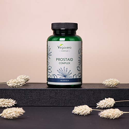 Suplemento para Próstata Vegavero® | Libre de Aditivos | Saw Palmetto con 80% Ácidos Grasos + Ortiga Verde + Calabaza + Epilobium Parviflorum | 180 Cápsulas | Vegano