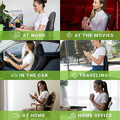 Supportiback® Cojín Lumbar de memoria para terapia de postura. Con espuma de memoria, cojín ergonómico para casa, oficina, coche, viajes. Descansa y previene dolor de espalda superior e inferior