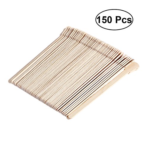 SUPVOX 150 piezas de madera para la depilación con cera palos de cera cera espátula depilación (color de madera original)