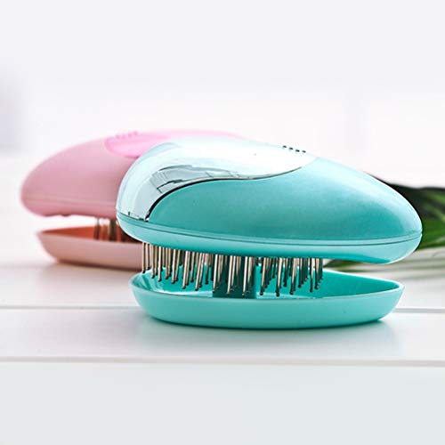 SUPVOX Mini Cepillo Alisador de Pelo Cepillo Alisador Eléctrico (Verde, sin batería)