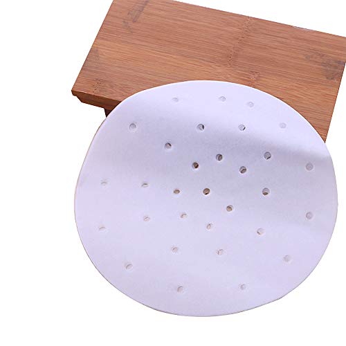 Sureh - 100 forros antiadherentes para freidora de aire de 23 cm, de bambú, para cocinar al vapor, papel de pergamino, para freidora de aire, cesta de cocción al vapor 15cm/6inch 6