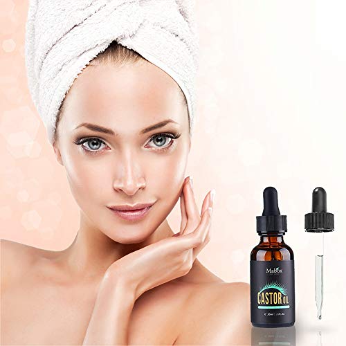 Surenhap Aceite de ricino orgánico Suero de Crecimiento de pestañas para el Cabello, Las pestañas, Las Cejas, la Piel, el Crecimiento del Cabello y la Cara