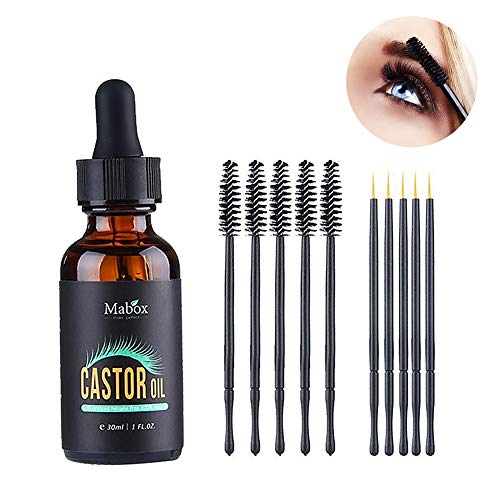 Surenhap Aceite de ricino orgánico Suero de Crecimiento de pestañas para el Cabello, Las pestañas, Las Cejas, la Piel, el Crecimiento del Cabello y la Cara