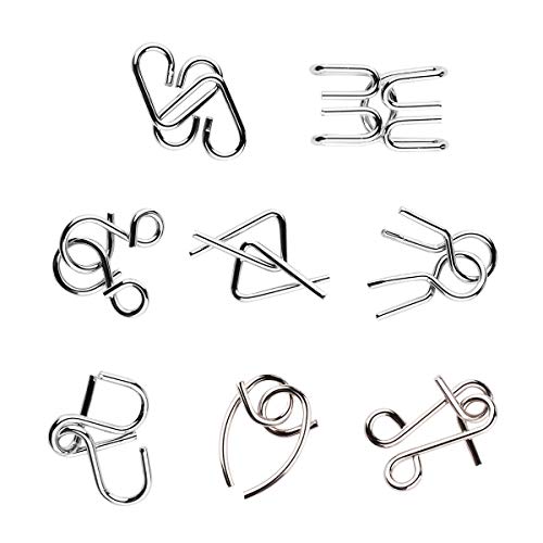 Surplex Rompecabezas Metal Set de 16, Juguetes educativos Alambre de Metal IQ Espíritu Prueba Rompecabezas Rompecabezas Mente Juego para Adultos y niños Juguetes
